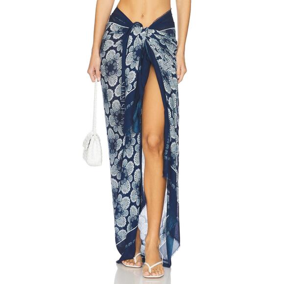 Shani Shemer Print Pareo Skirt - One Size Blue Print - Picture 1 of 6